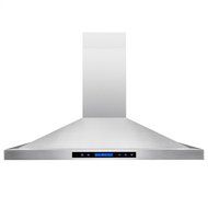 AKDY 48" Island Mount Stainless Steel Touch Screen Timer Display Light Powerful Motor Kitchen Cooking Range Hood N5