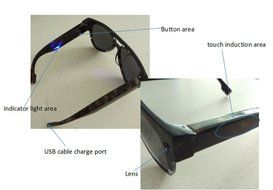 Salange WiFi 1080p Live Camera Glasses with 5.0 Mega Pixels CMOS Sensor 12.0MP Resolution-Black Color