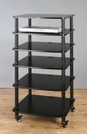 VTI AR406 6 Shelf Black Audio Rack - Black / Black N2