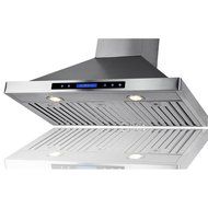 AKDY 36" Convertible Wall Mount Stainless Steel Ductless/Ventless Range Hood with Remote N4