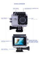 LivePro Challenger 4K UltraHD 16MP Waterproof Action Camera with Accessories Bundle, WiFi Enabled in Silver