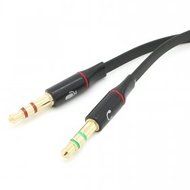CY Black Dual 3.5mm Male to Single Female Headphone Microphone Audio Splitter Cable for Cell Phone &amp; Tablet &amp;... N2