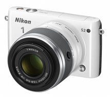 Nikon Mirrorless Interchangeable Lens Camera Nikon1 S2 Double Zoom Kit S2wzwh (White) N3