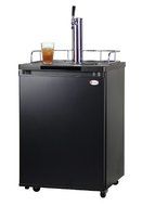 Kegco KOM20B-2 Dual Faucet Kombucha Keg Cooler with Black Cabinet and Door N15