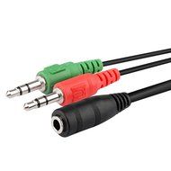 Insten Dual Mic/Audio Stereo Jack Splitter 2 Plug Male to 3.5mm Female Smartphone Headset to PC Adapter, 8 Inch N3