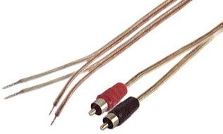 IEC 18 AWG 6' Speaker Wire Pair with RCA Males - Black/Red