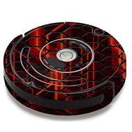 Skin Decal Vinyl Wrap For IRobot Roomba 650 655 Vacuum / Abstract Red Metal