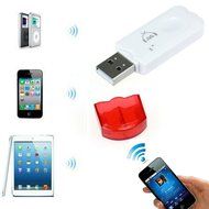 Mosunx(TM) 1 Pc USB Wireless Handsfree Bluetooth Audio Music Receiver Adapter for iPhone 5 6 Mp4 Blue N4