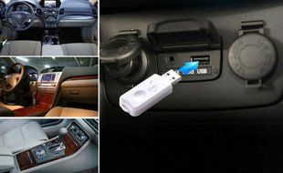 Mosunx(TM) 1 Pc USB Wireless Handsfree Bluetooth Audio Music Receiver Adapter for iPhone 5 6 Mp4 Blue N5