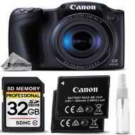 Canon PowerShot SX410 IS Digital Camera (Black) + Backup Battery + 32GB Class 10 Memory Card + Deluxe Cleaning... N3