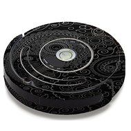 Skin Decal Vinyl Wrap For IRobot Roomba 650 655 Vacuum / Paisley Black