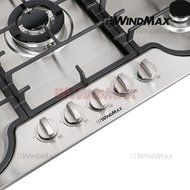 WindMax&reg; 34" Fashion Lines Stainless Steel 5 Burner Built-In Stoves Gas Cooktops Cooker N2