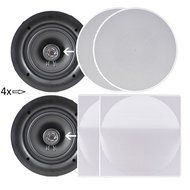 Pyle KTHSP390S 4 Pairs of 150W 5.25&quot; In-Wall / In-Ceiling Stereo White Speakers w/ 300W Digital Home Stereo Receiver... N7