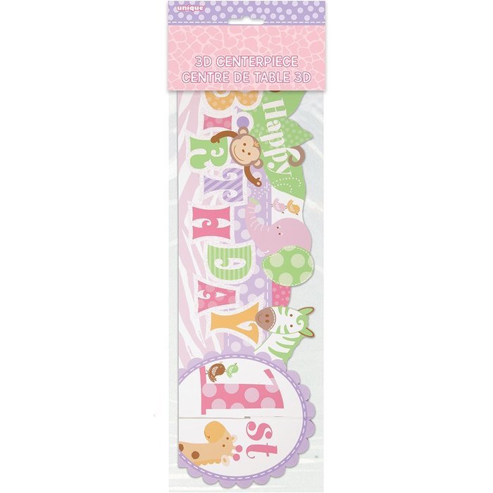 Pink Safari First Birthday Party Blowers, 8ct N38
