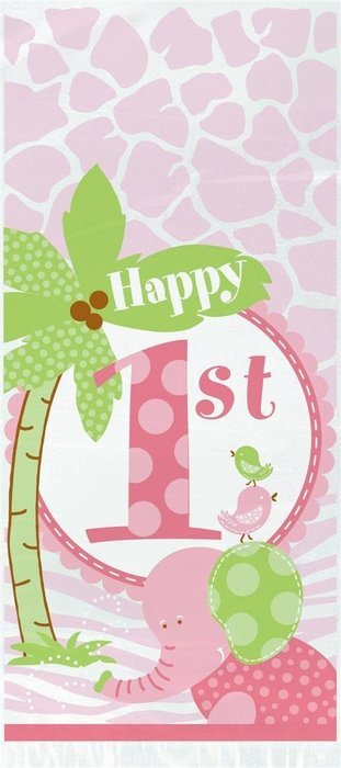 Pink Safari First Birthday Party Blowers, 8ct N40