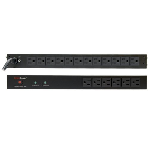 CyberPower RKBS15S6F12R 15A 18-Outlet 1U RM Rackbar Surge Suppressor N2