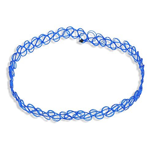 Vintage Stretch Tattoo Choker Necklace Pendant Retro Henna Punk Elastic 80s 90s N3