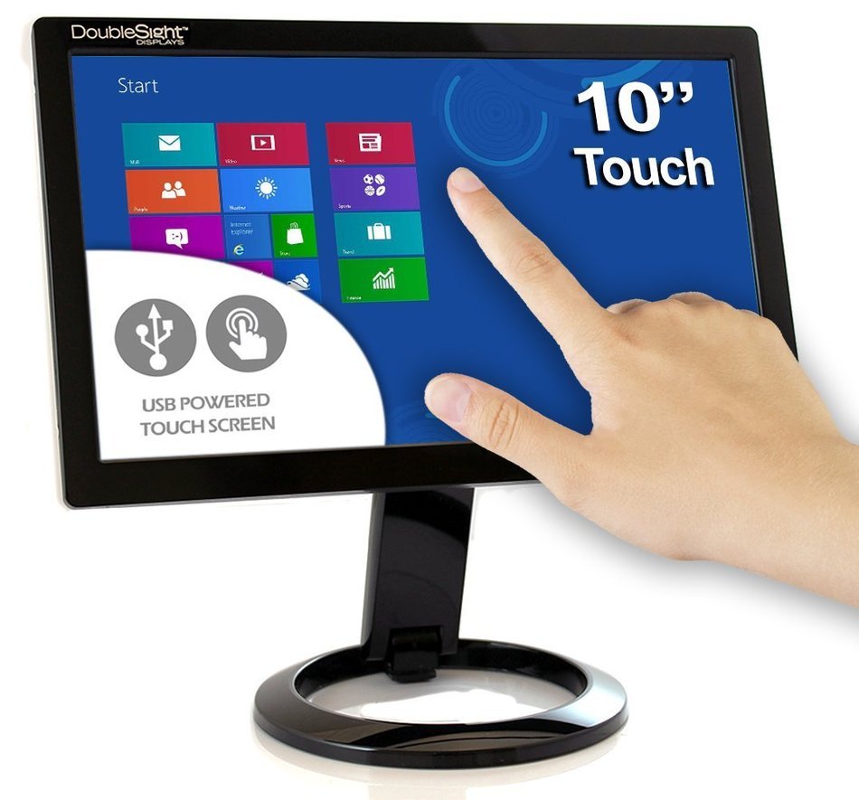 DoubleSight Smart USB Touch Screen LCD Monitor, 10" Screen, Portable No Video Card Required... N6
