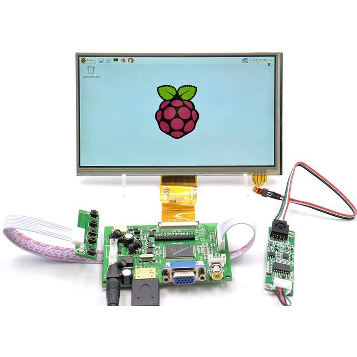 GeeekPi 7 Inch 1024x600 LCD Display for Raspberry Pi HDMI+VGA+Driver Board+Touch Screen