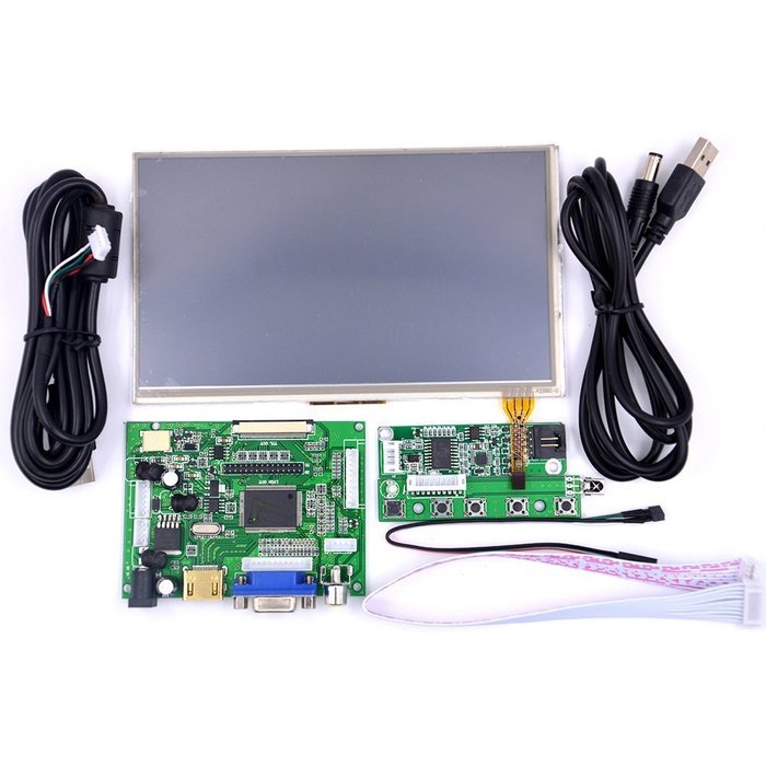 GeeekPi 7 Inch 1024x600 LCD Display For Raspberry Pi HDMI+VGA+Driver ...