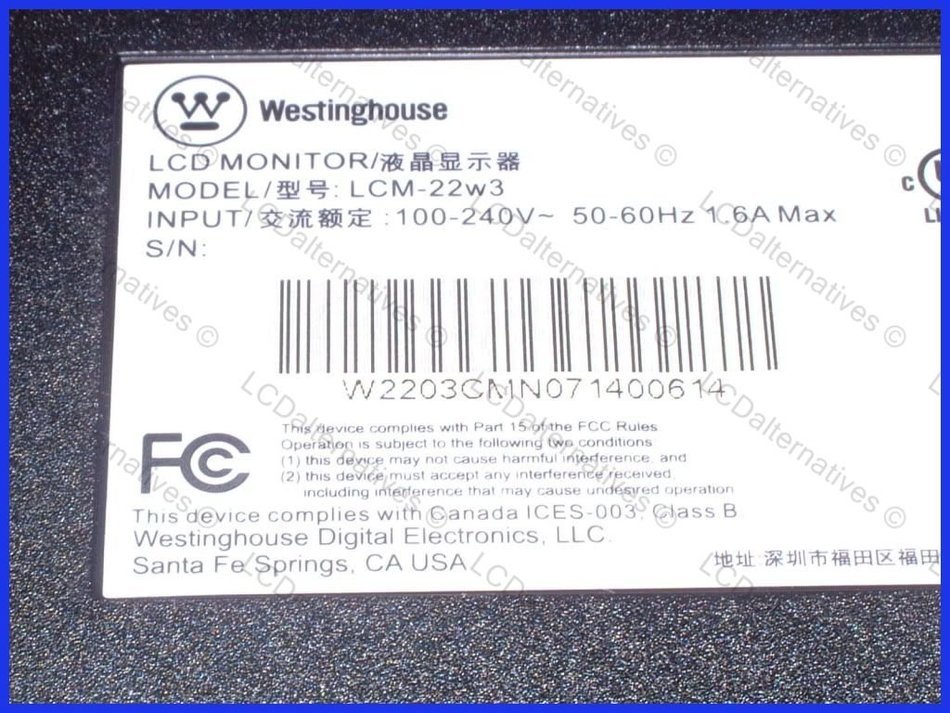 Repair Kit, Westinghouse LCM-22w3 LCD Monitor Capacitor, Not the Entire Board