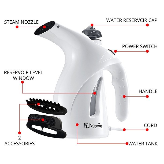 Home Garment & Fabric Handheld Steamer - Portable, Lightweight Design & Travel Size - Ultra Fast Heat Up - Ideal... N2
