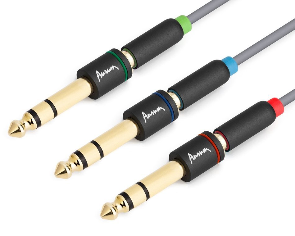 Aurum Cables Male to Male 3.5mm Universal 24K Gold Plated Auxiliary Audio Stereo Cable with 3 6.35mm Male to 3.5mm... N9