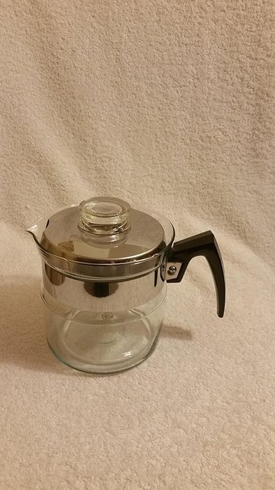 VINTAGE Pyrex 4 Cup Stovetop Percolator Complete as shown -- RARE N2