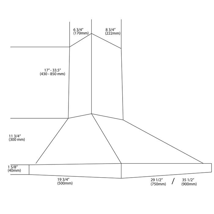 Ancona White Pyramid 450 CFM Wall Mount Range Hood, 30-Inch N5