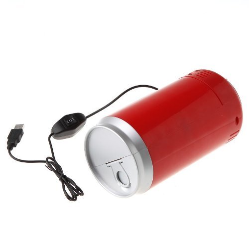 Kingzer Red Mini USB Fridge Beverage Drink Cans Cooler Warmer Refrigerator for Computer N4