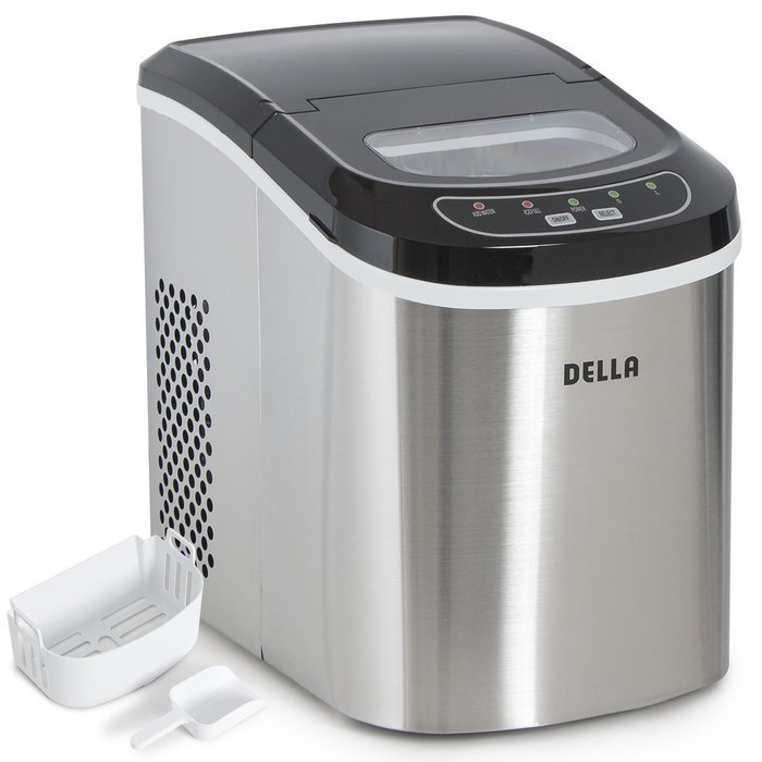 Della Portable Ice Maker Easy-Touch Buttons Digital 2 Selectable Cube Sizes - Up To 26 LBS of Ice Daily N26