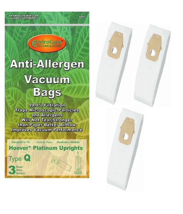 Hoover Style Q AH10000 Platinum Collection UH30010COM Allergen Filtration Vacuum Bags, 3pk.