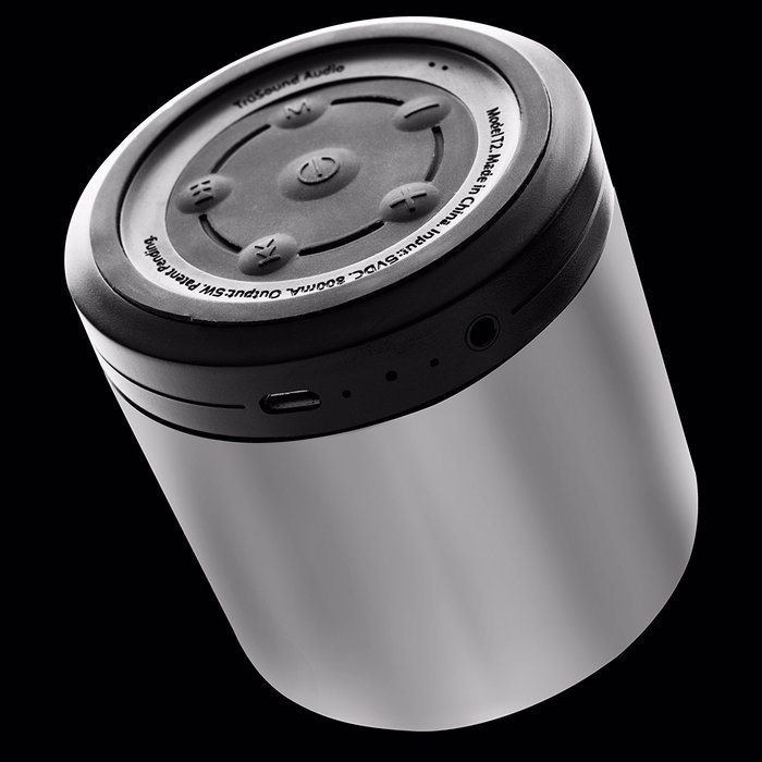 TruSound Audio T2, Bluetooth Portable Speaker SpeakerPhone Sound Glossy Gunmetal