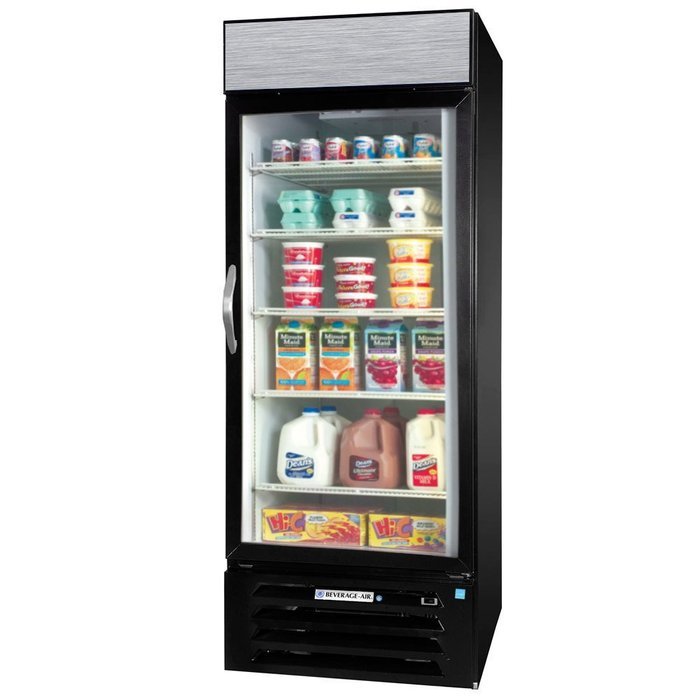 Beverage-Air MMR27-1-B-EL MarketMax 30" One Section Glass Door Reach-In Merchandiser Refrigerator with LED Lighting...
