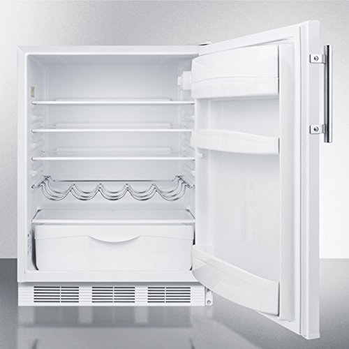 Summit FF61ADA 24" ADA Compliant Freestanding Compact Refrigerator with 5.5 cu. ft. Capacity Wine Shelf Crisper... N3