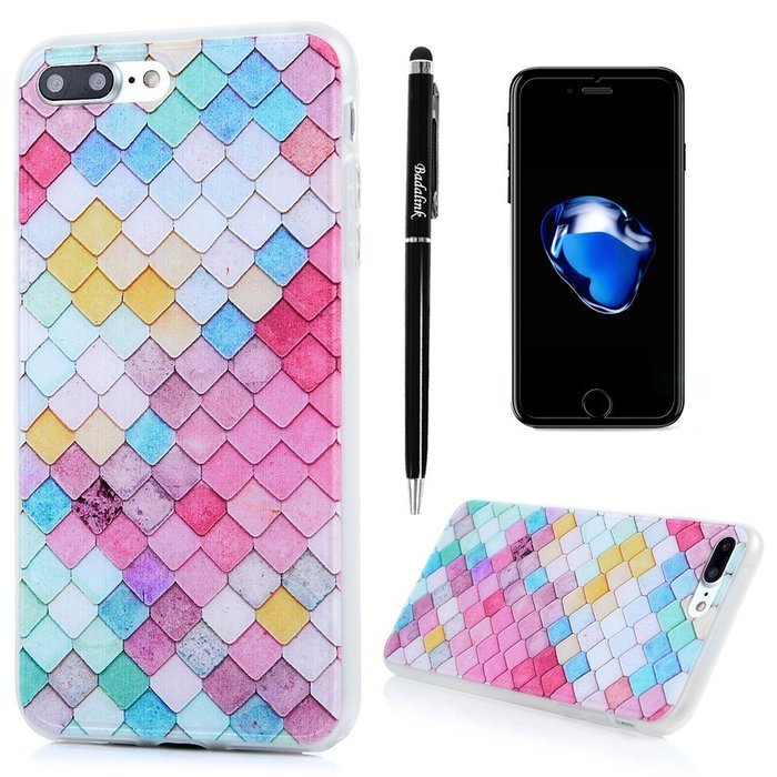 Badalink iPhone 7 Plus Case (5.5") Shockproof Soft TPU Rubber Skin Bumper Case Flexible Easy Grip with 3D Basso-relievo... N22