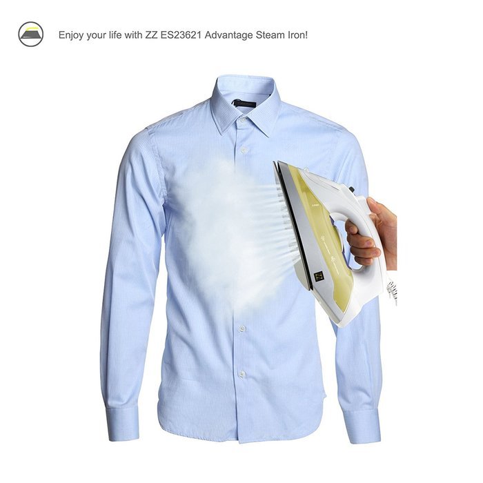 ZZ ES2362-T Steam Iron with Nonstick Soleplate, Tan N3