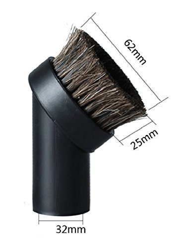 Replacement Round Dusting Brush Soft Horsehair Bristle Vacuum Attachment 1.25" 1-1/4" 32mm Black Brush for Most...