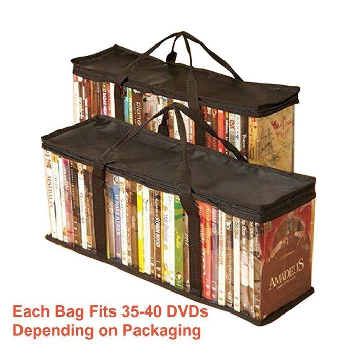 Globalis- Handy Portable DVD Storage Bags - Best 4-pack DVD Media Storage Bags Hold up to 160 Dvds (40 Each Bag) N3