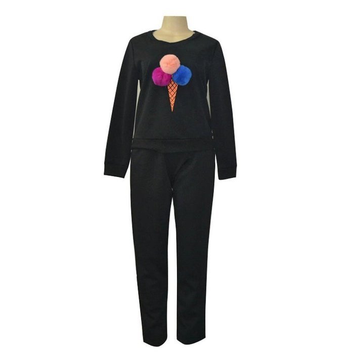 Sweatshirt Sets,Morecome Women Sweatshirt Long Sleeve Blouse Long Pants Outfit (XL, Black) N5