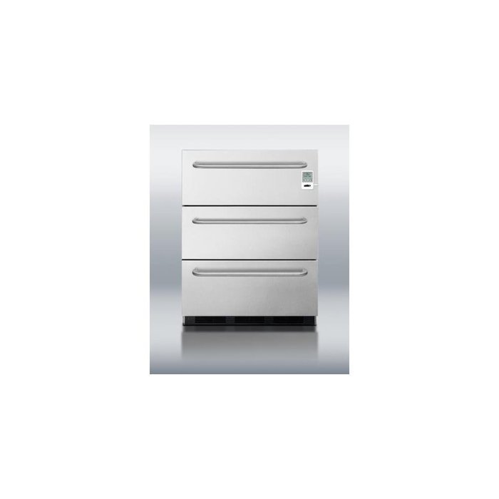 Summit SP6DSSTB7MEDADA: ADA compliant commercial 3-drawer refrigerator in stainless steel for built-in use, with... N2