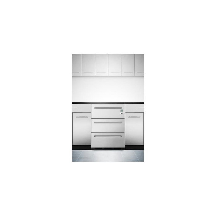 Summit SP6DSSTB7MEDADA: ADA compliant commercial 3-drawer refrigerator in stainless steel for built-in use, with... N3