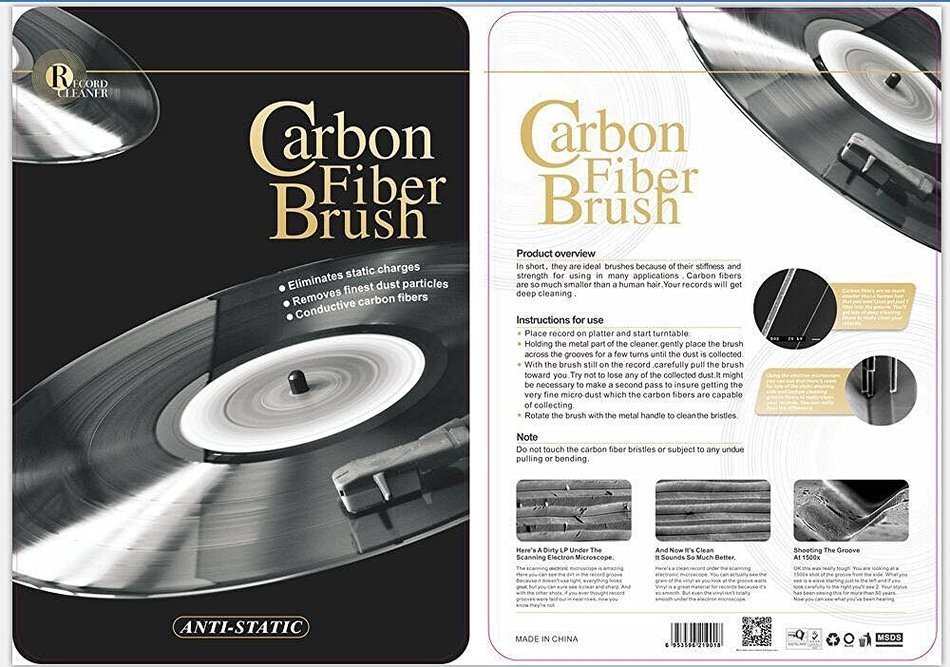 TechPlay Anti Static Carbon Fiber record and LP cleaner and washer with Stylus brush and record cleaning liquid...