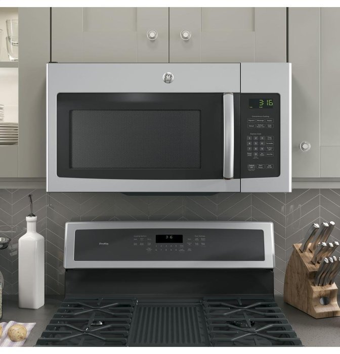Ge MICROWAVES 1029471 1.6 Cu. ft. Over-The-Range Microwave Oven, Stainless, 1000 Watts N3