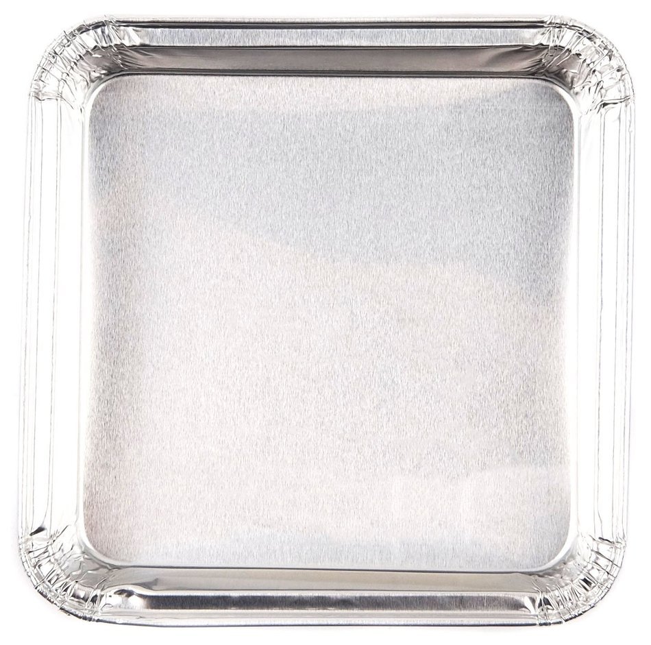 Foil Mini Cake Pans Square 4 1/8 X 4 1/8 Disposable Foil with Plastic Lid for Pastries, 10 Sets. N3