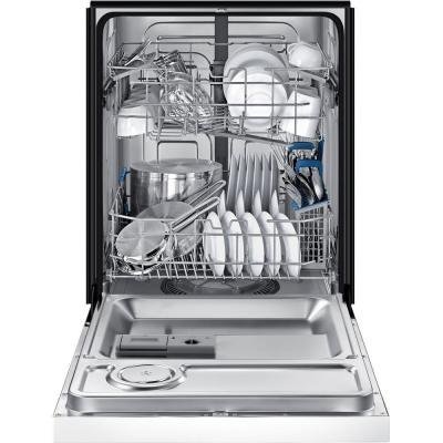 24 in. Front Control Dishwasher in White with Stainless Steel Tub N7