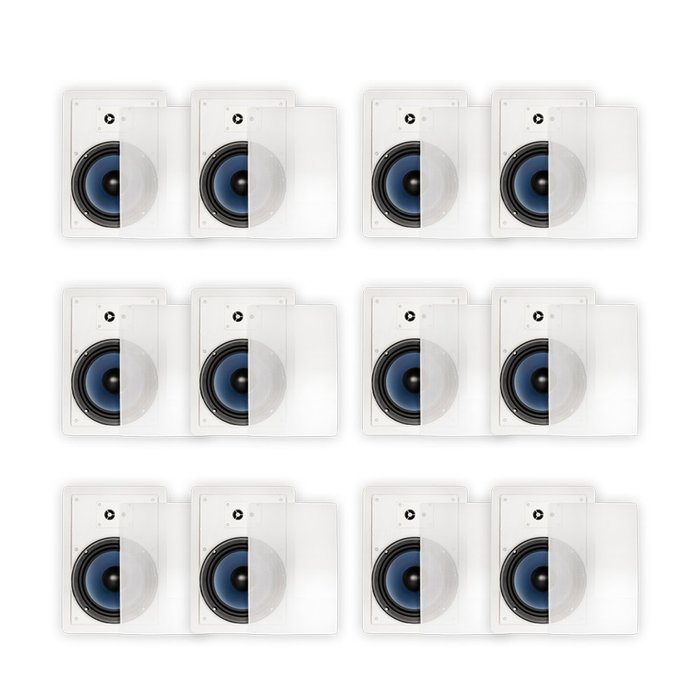 Blue Octave RW83 In Wall 8" Speakers 3 Way Home 4560 Watts New 6 Pair Pack RW83-6PR N3