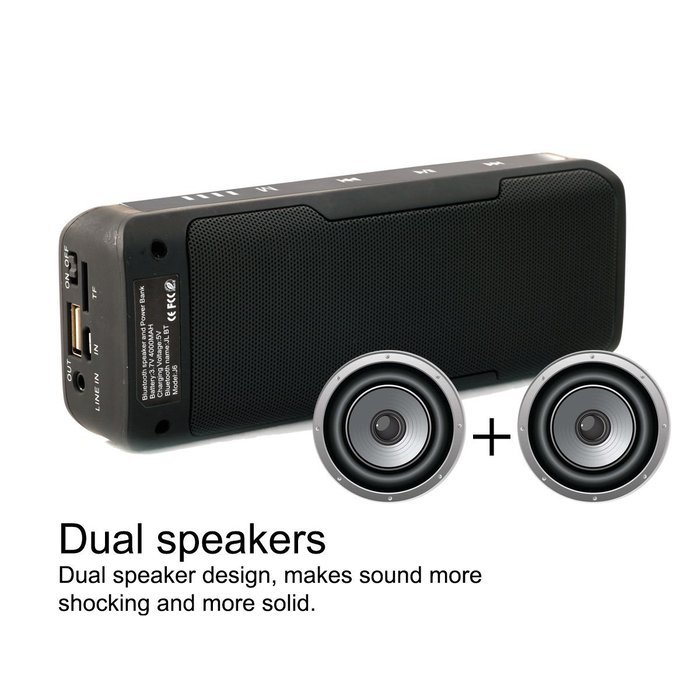 Newest Portable Dual Bluetooth Wireless Speaker w/ith 4000mah Power Bank Speaker Stereo USB TF Card for Iphone6s...