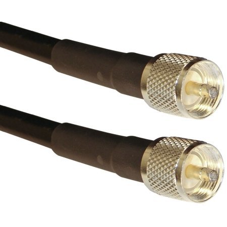 Ham and CB Radio PL-259 UHF Male RG-213 Jumper | MIL-C-17/163A RG213 PL259 Low-loss Shielded Coax Cable, 4-Feet N12