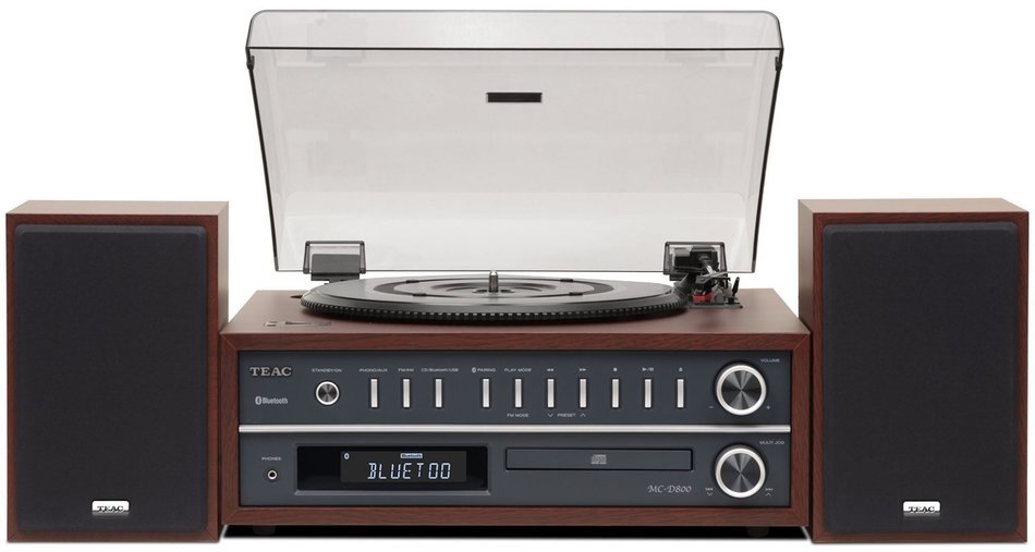 Teac BLUETOOTH All-In-One Turntable Speaker System with CD Player/USB For MP3/WMA Playback, Detachable 2-Way Speakers...